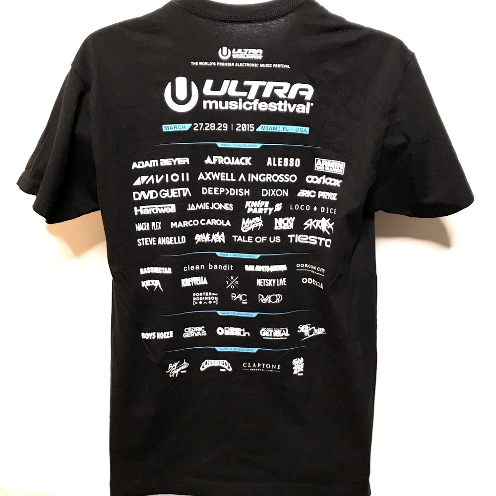 Ultra Miami Music Festival 2015 artists lineup t shirt M NWOT